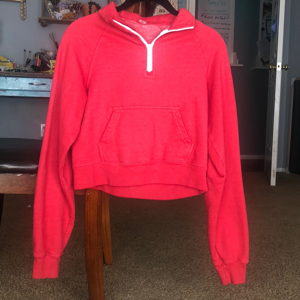 brandy melville half zip long sleeve
